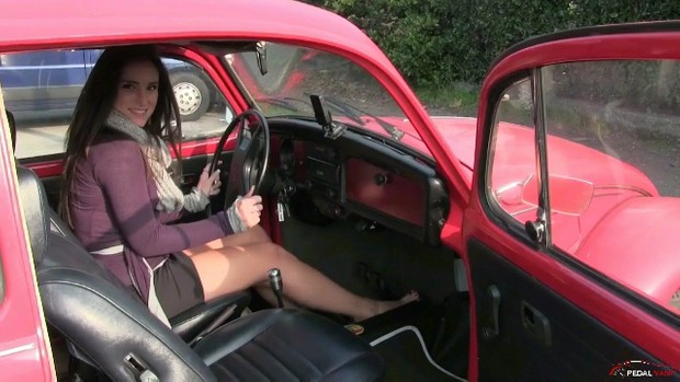 240 Miss Iris flooring the WV Beetle gas pedal