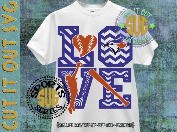 LOVE Baseball - Blue Jays SVG Cutting File