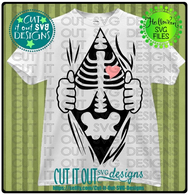 Ripped Shirt - Skeleton - SVG Cutting File for vinyl, T-shirts, wood signs , coffee mugs