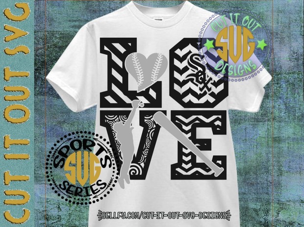 LOVE Baseball - Chicago White Sox SVG Cutting File