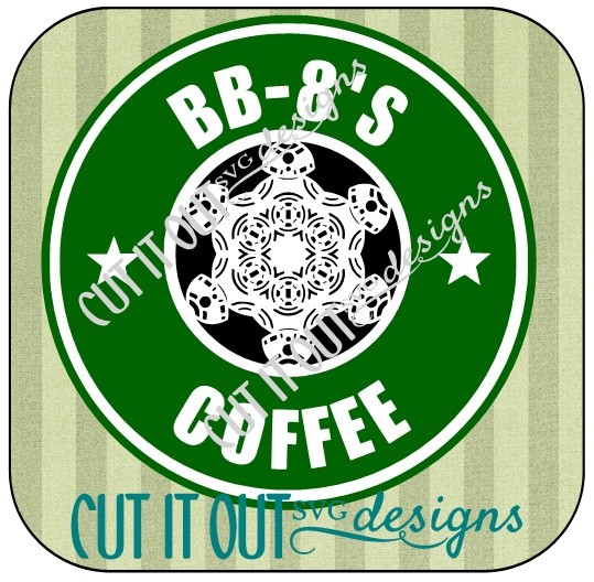 Star Wars: The Force Awakens BB-8 Snowflake Style Coffee Labels SVG File