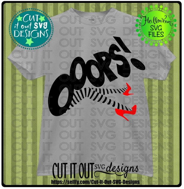 Witches Legs under Ooops - SVG Cutting File for vinyl, T-shirts, wood signs , coffee cups, mugs