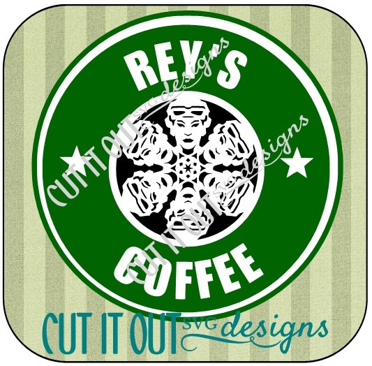Star Wars: The Force Awakens Rey Snowflake Style Starbucks Coffee Label SVG