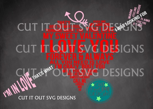 Valentine Subway Heart SVG Cutting File for vinyl, T-shirts, wood signs , coffee mugs, Pillows