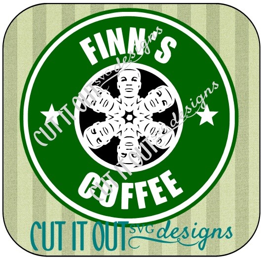 Star Wars: The Force Awakens Finn Snowflake Style Coffee Label SVG File