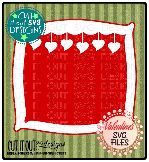 Hanging Hearts Valentines Frame - Perfectly Layered Cutting File for Vinyl Cardstock or HTV