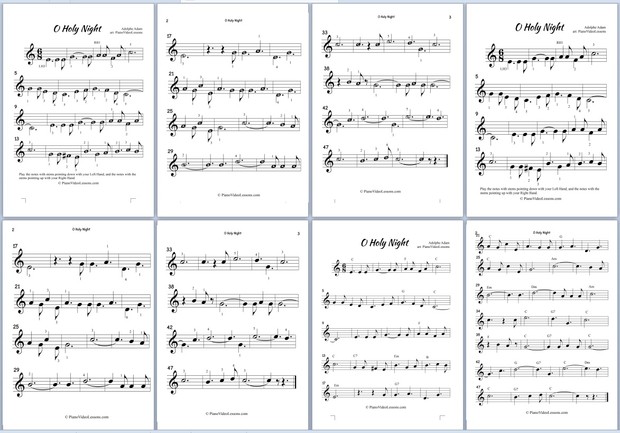 O! Holy Night - Easy Beginner and Chord Piano Versions