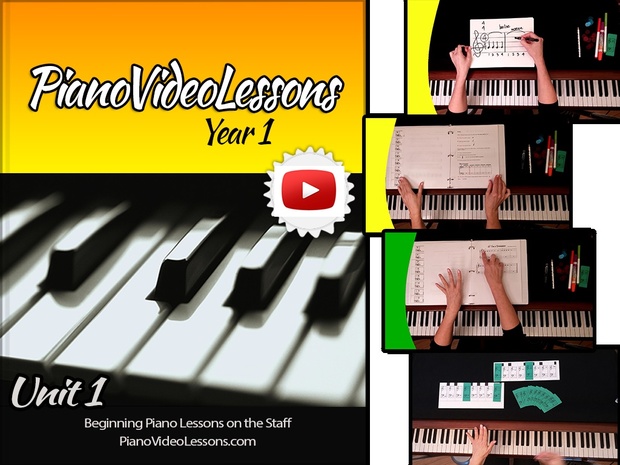 UNIT 1 Piano Video Lessons YEAR 1 - (16 lessons) PDF, 28pp