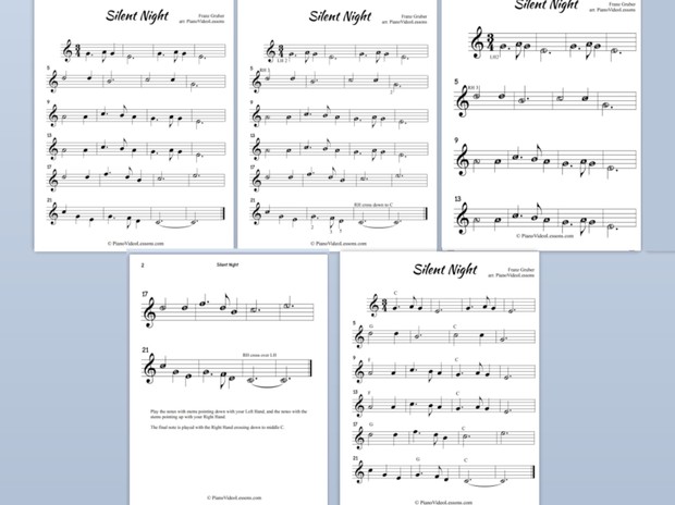 Silent Night for Easy Piano And Easy Chord Piano