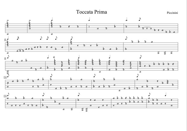 Theorbo Pieces by Piccinini in French TAB