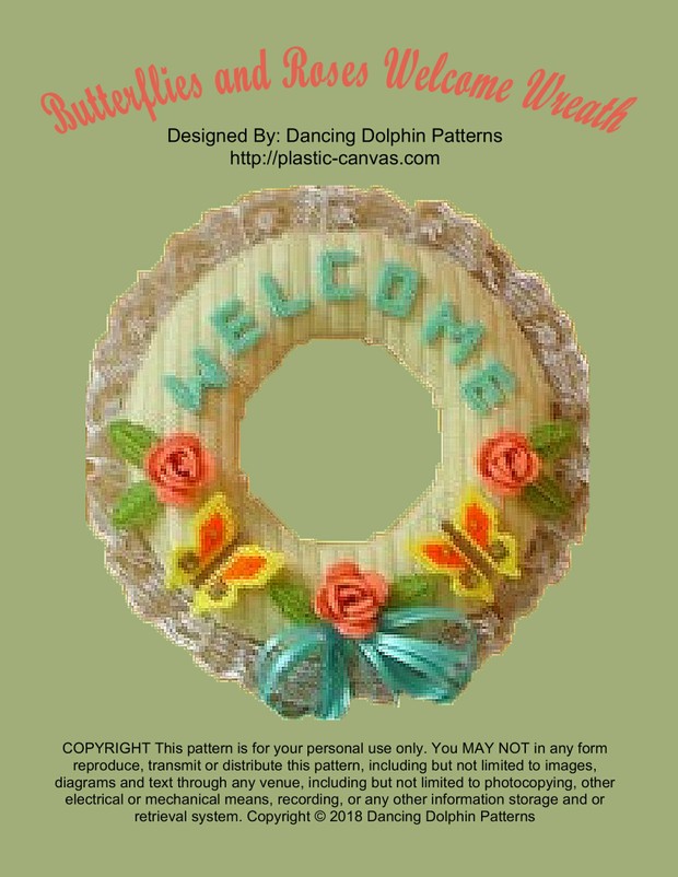 012 - Butterflies and Roses Welcome Door Wreath