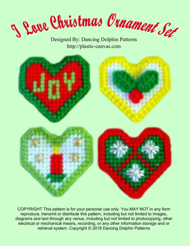 342 - I Love Christmas Ornament Set