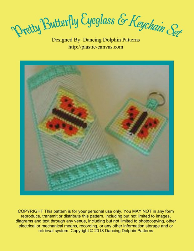 481 - Pretty Butterfly Eyeglass & Keychain Set
