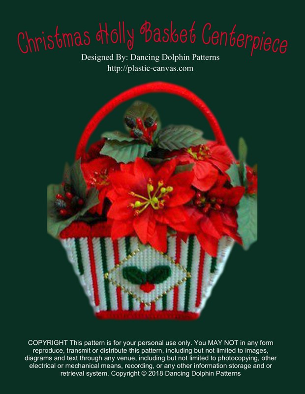 151 - Christmas Holly Basket Centerpiece