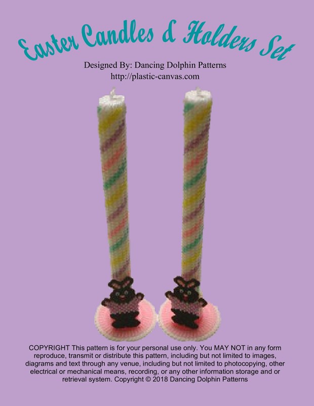 347 - Easter Candles & Holders Set