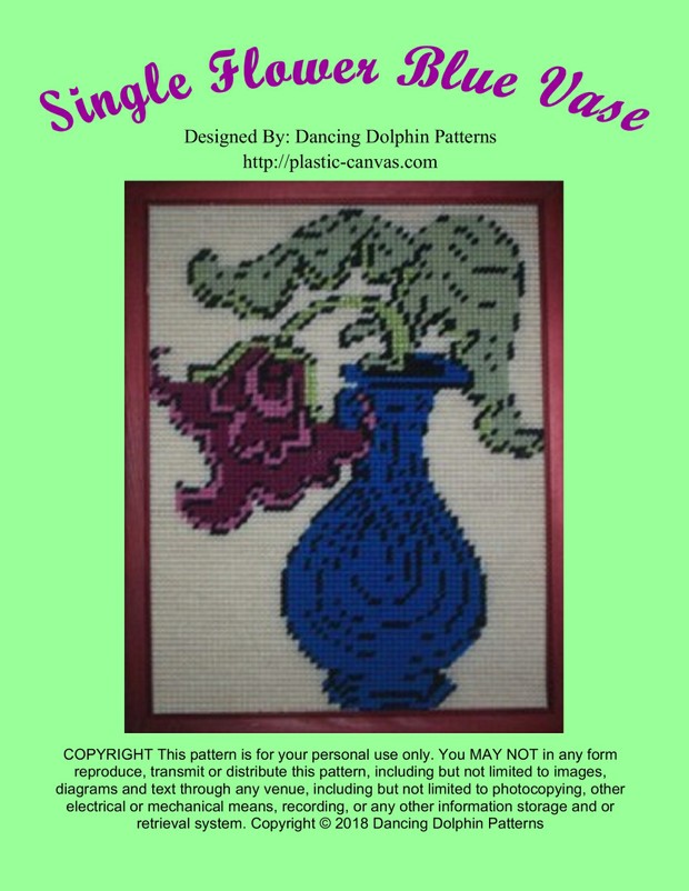 514 - Single Flower Blue Vase