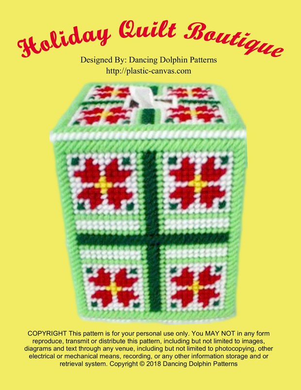 467 - Holiday Quilt Boutique Tissue Cover