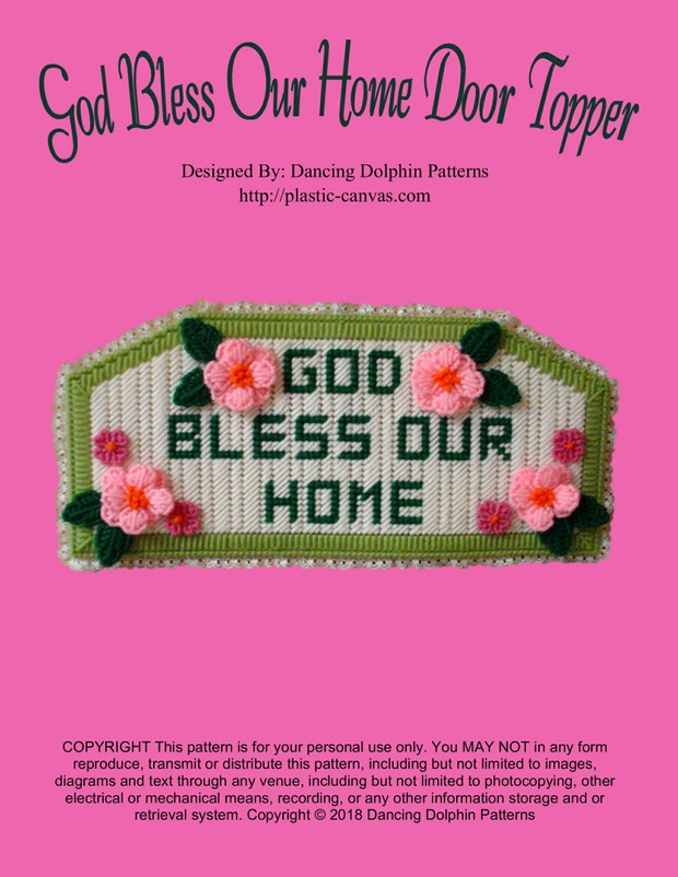 291 - God Bless Our Home Door Topper