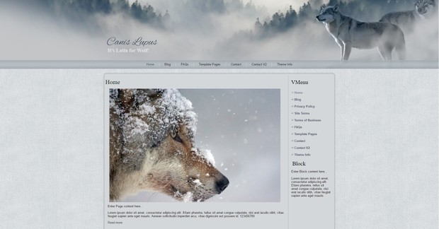 Wolf Wordpress Theme Website Design - Wolves, Canis Lupus, Wildlife