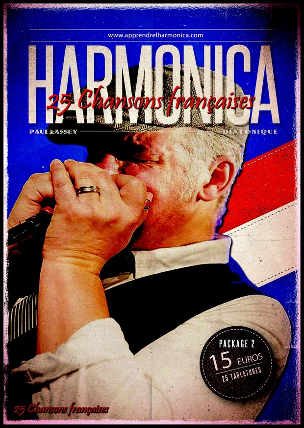Recueil de 25 tablatures de chansons françaises - Harmonica diatonique - Package 02