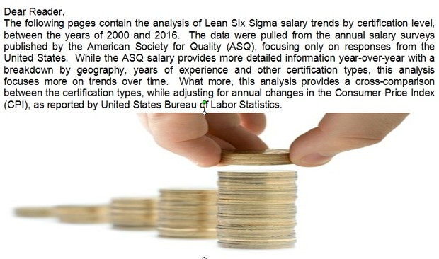E6S Industries 2000-20016 Lean Six Sigma Salary Trend Analysis