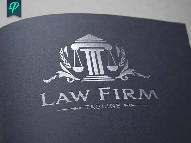 Law Firm - Scale of Justice Vector Logo