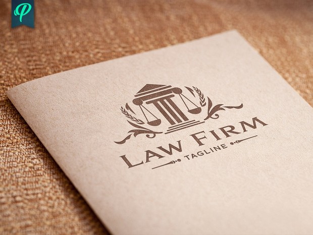 Law Firm - Scale of Justice Vector Logo