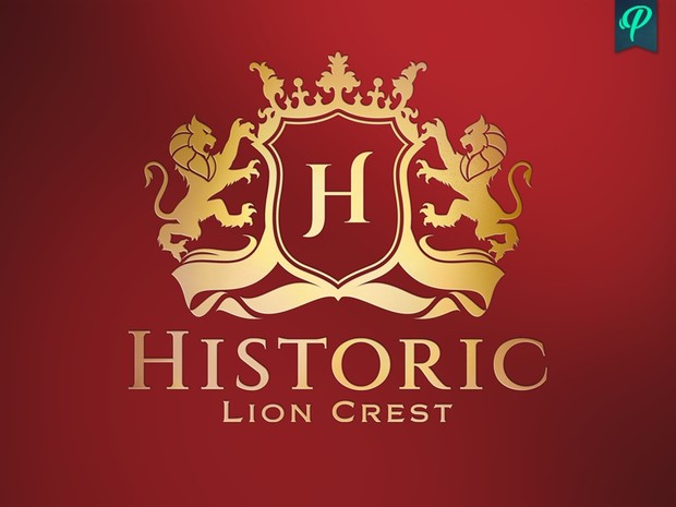 historic lion crest logo template penpal