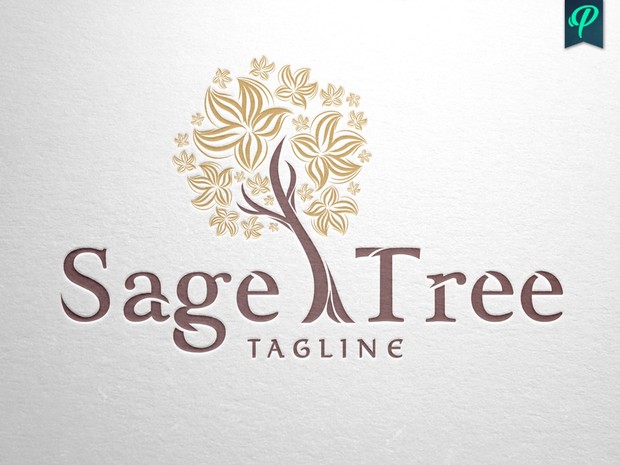 Sage Tree Logo Template