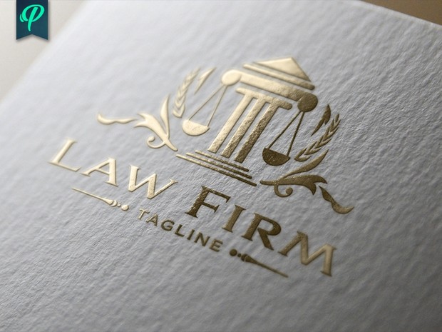 Law Firm - Scale of Justice Vector Logo