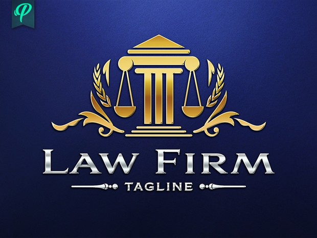 Law Firm - Scale of Justice Vector Logo