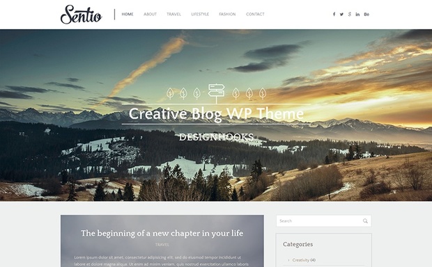 Sentio - free, clean responsive WordPress theme