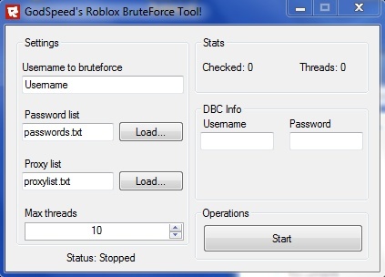 Godspeeds Bruteforcer For Roblox - denis roblox account password