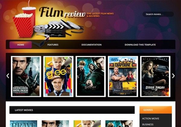 Film Reviews Blogger Template Premium Version