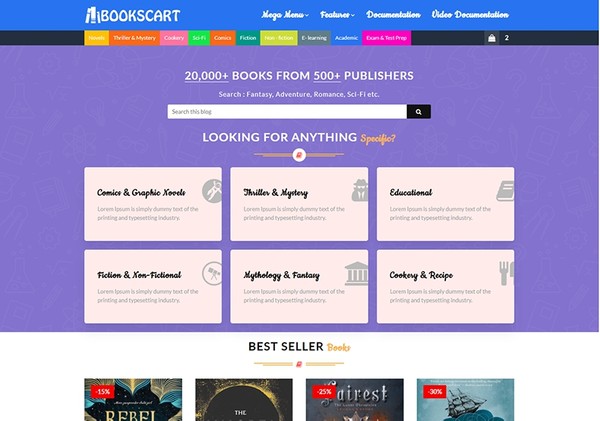 BooksCart Blogger Template Premium Version