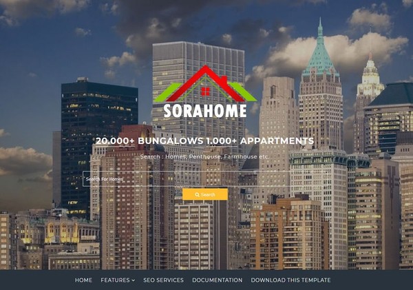 Sora Home Blogger Template Premium Version