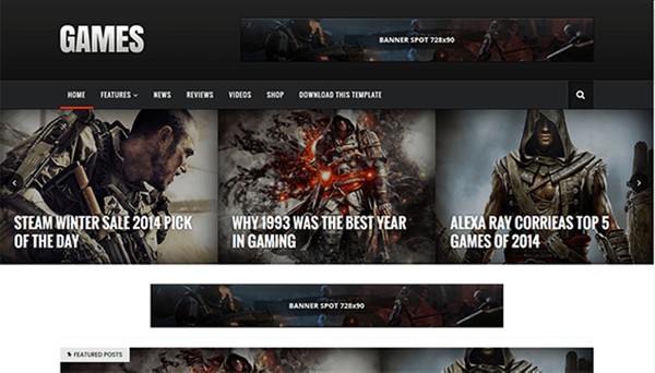 Sora Games Blogger Template Premium Version