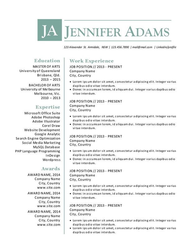 simple clean 3 in 1 word resume curriculum vitae desi