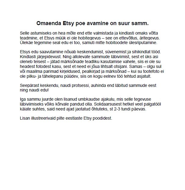 Suur abimees: Etsy poe avamine