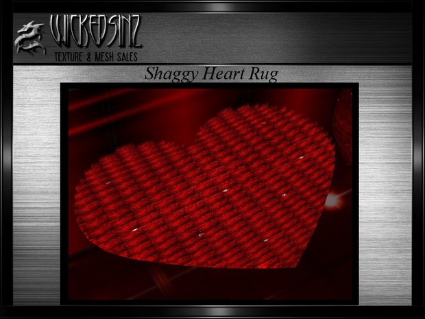 Valentine Shaggy Heart Rug MESH - $2.00