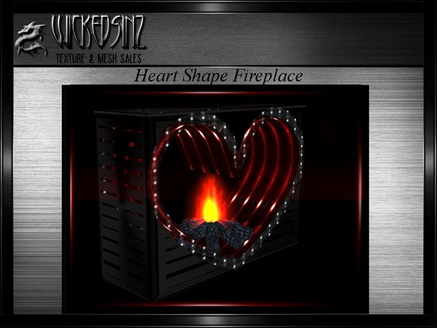 Valentine Heart Shape Fireplace MESH - $5.00