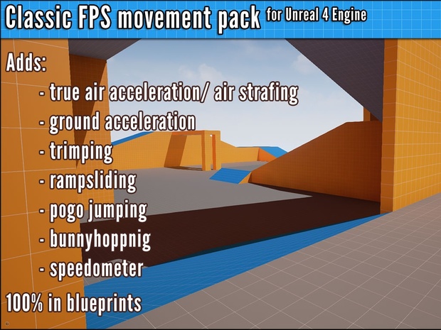 classic fps movement pack v1.15 - 100% blueprint air acceleration and bunnyhopping