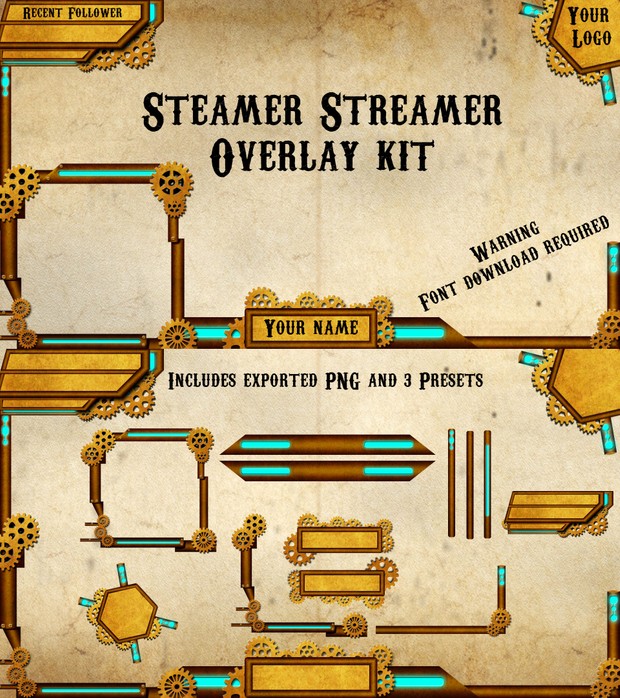 Steamer Streamer Overlay kit with presets