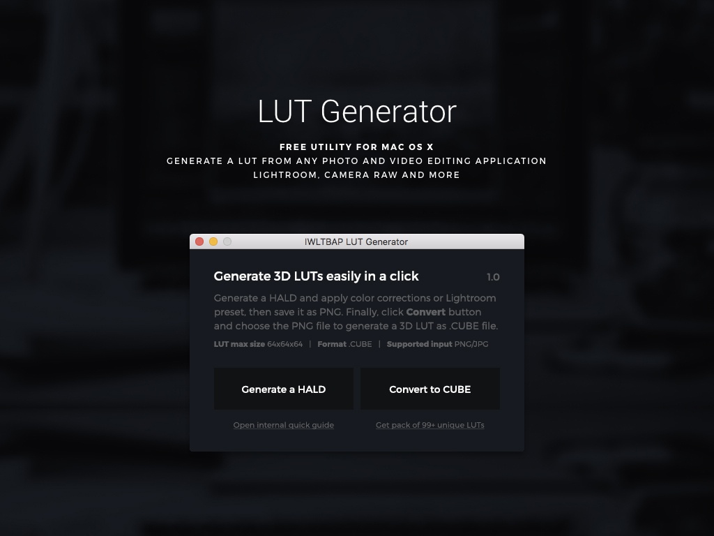 open source lut generator