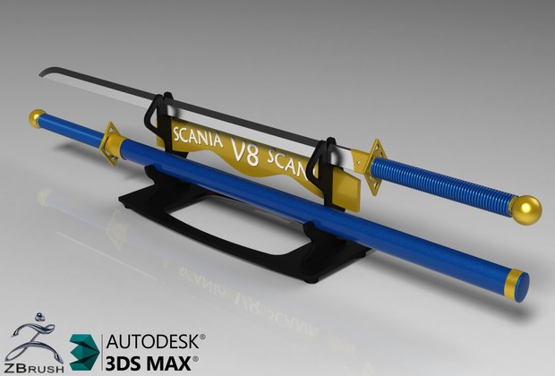 3D Scania Sword Decoration Model