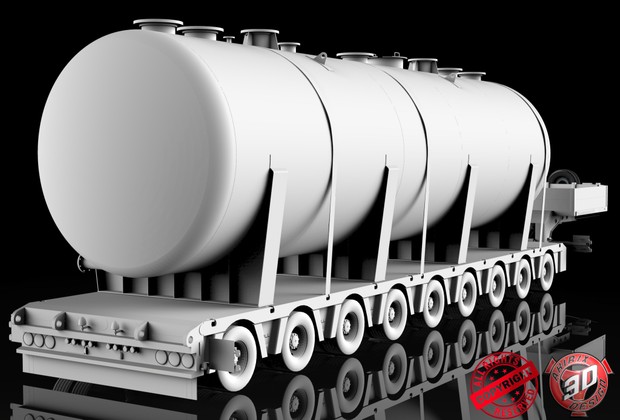 3D 9 Axled Doll Trailer With Tanker Load