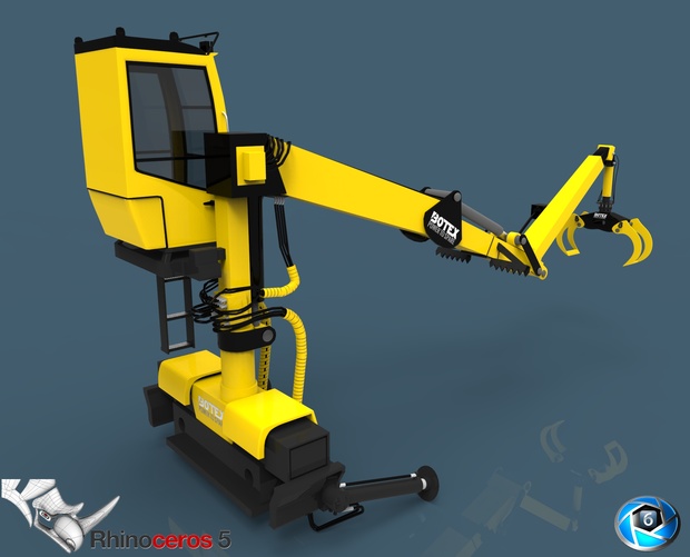 3D Timber Crane Botex Model
