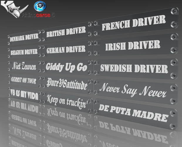 3D Glass Motto Plates Pack