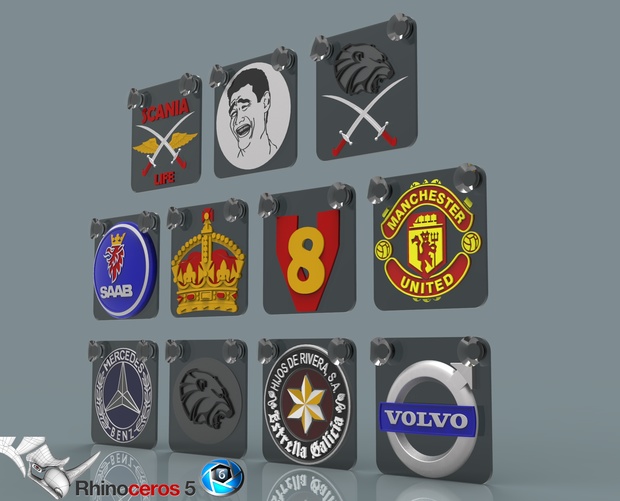 3D mini glass plates with logos