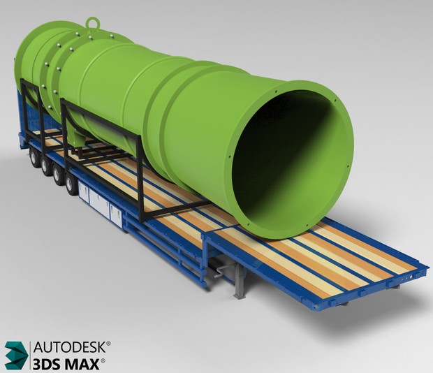 3D Flatdeck Trailer Model